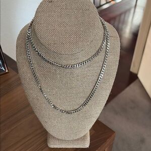 Monet Silver Chain Necklace Set